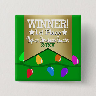 Button met een lelijke kerstbekentenis