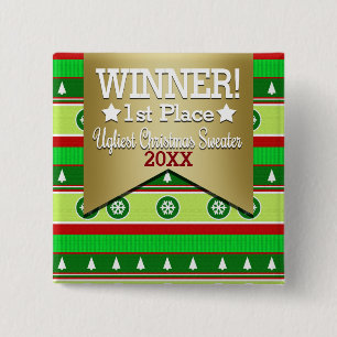 Button met een lelijke kerstbekentenis