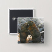 Button met een leuk marmot koppel (Voorkant /achterkant)