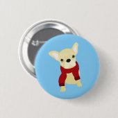 Button met een schattig Frans Bulldog Puppy design (Voorkant /achterkant)
