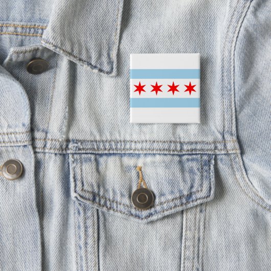 Button met Flag of Chicago, Illinois (In situ)