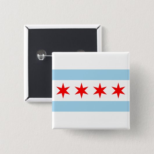 Button met Flag of Chicago, Illinois (Voorkant /achterkant)