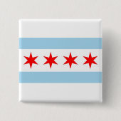 Button met Flag of Chicago, Illinois (Voorkant)