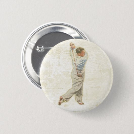Button met Golfspeler (Voorkant /achterkant)