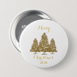 Button met gouden kerstbomen