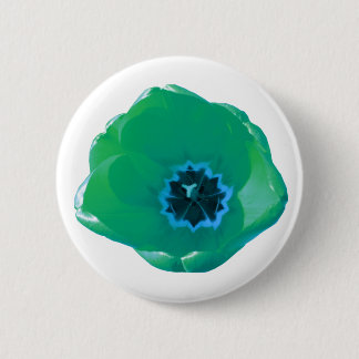 Button met groene en blauwe tulpen