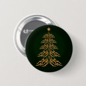 Button met groene kerstbomen (Voorkant /achterkant)