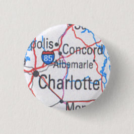 Button met kaart van Charlotte/Concord NC
