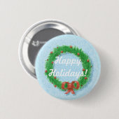 Button met kerstcadeau Label (Voorkant /achterkant)