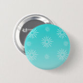 Button met kerststerren, Turquoise (Voorkant /achterkant)