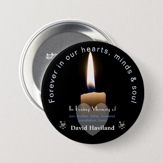 Button met Lit Candle als Memorial HAMbyWG (Voorkant /achterkant)