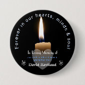 Button met Lit Candle als Memorial HAMbyWG (Voorkant)