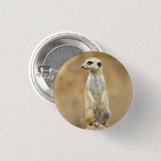 Button met Meerkat op bewaker (Voorkant /achterkant)