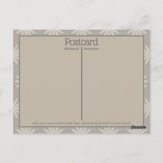 Button met naald- en schroefdraadnaaiontwerp briefkaart (Achterkant)