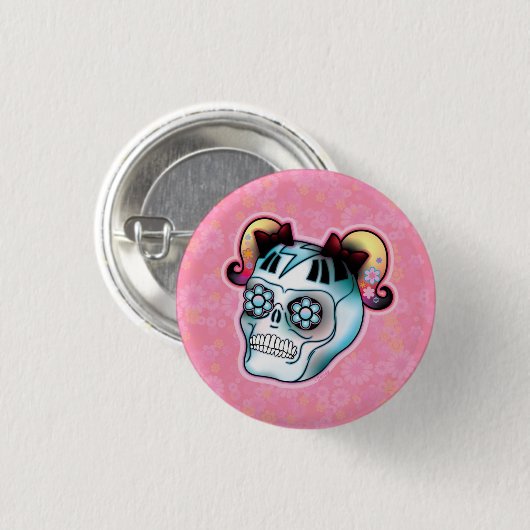 Button met pigtails (Voorkant /achterkant)