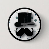 Button met pokadots en mustache bovenaan (Voorkant)