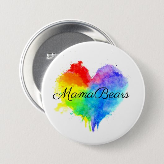 Button met Rainbow Splatter Heart (Voorkant /achterkant)