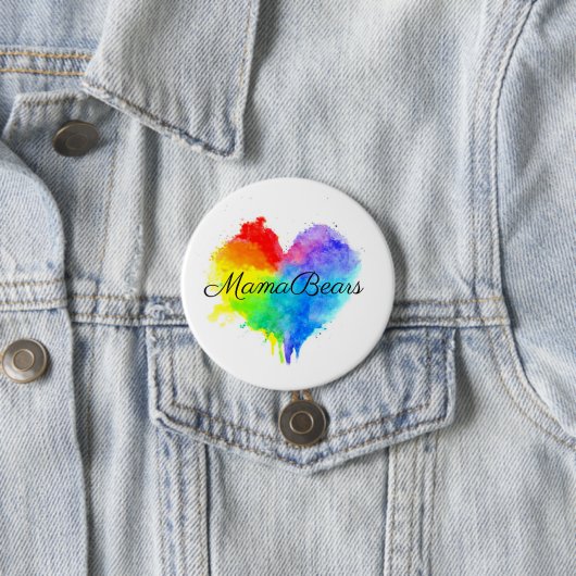 Button met Rainbow Splatter Heart (In situ)