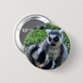Button met ringstaartmaki – unieke dierenprint (Voorkant /achterkant)