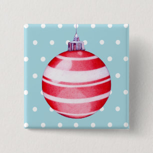 Button met rode kerstversiering