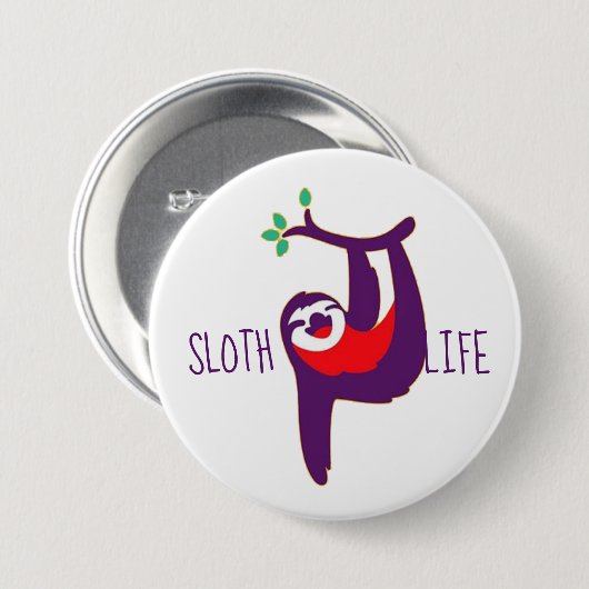 Button met Sloth Life (Voorkant /achterkant)