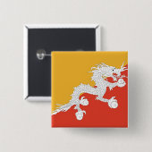 Button met vlag van Bhutan (Voorkant /achterkant)