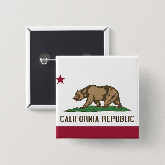 Button met vlag van Californië (Voorkant /achterkant)