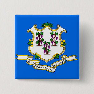 Button met vlag van Connecticut