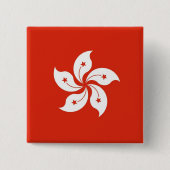 Button met vlag van Hongkong, China (Voorkant)