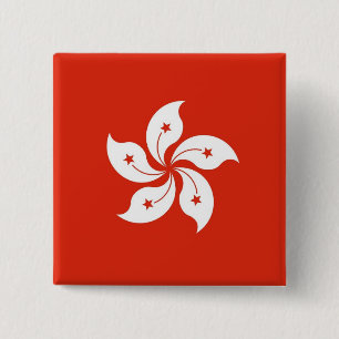 Button met vlag van Hongkong, China