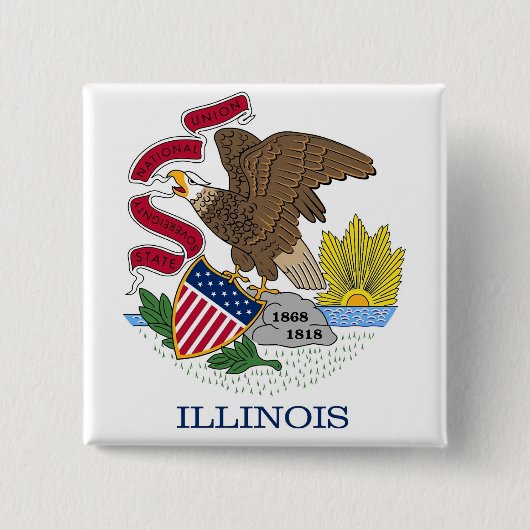 Button met vlag van Illinois (Voorkant)