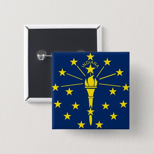 Button met vlag van Indiana (Voorkant /achterkant)