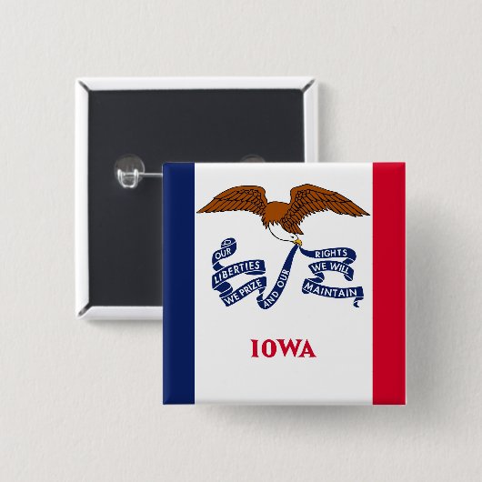 Button met vlag van Iowa (Voorkant /achterkant)
