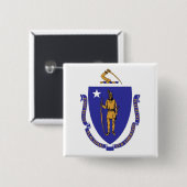 Button met vlag van Massachusetts (Voorkant /achterkant)
