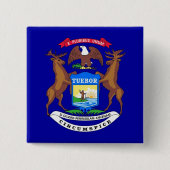 Button met vlag van Michigan (Voorkant)