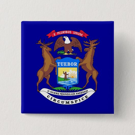Button met vlag van Michigan (Voorkant)
