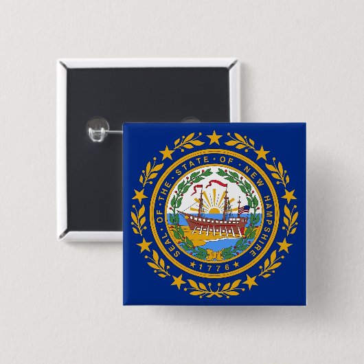 Button met vlag van New Hampshire (Voorkant /achterkant)
