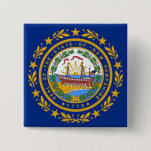 Button met vlag van New Hampshire (Voorkant)