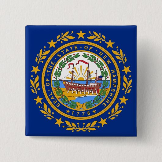 Button met vlag van New Hampshire (Voorkant)