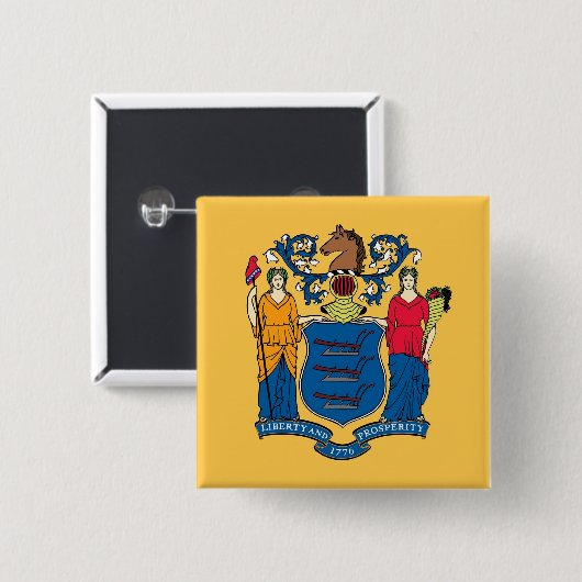 Button met vlag van New Jersey (Voorkant /achterkant)