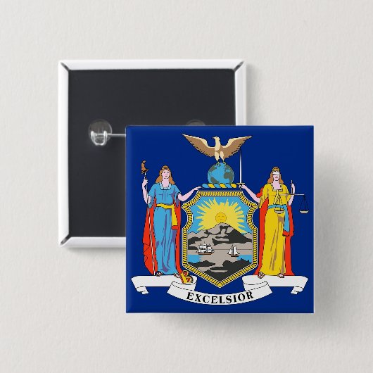 Button met vlag van New York (Voorkant /achterkant)