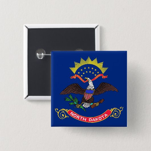 Button met vlag van North Dakota (Voorkant /achterkant)