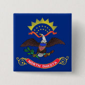 Button met vlag van North Dakota (Voorkant)