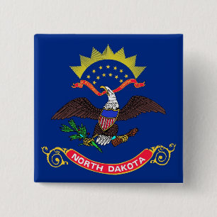 Button met vlag van North Dakota