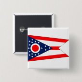 Button met vlag van Ohio (Voorkant /achterkant)