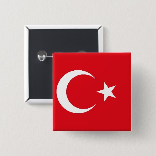 Button met vlag van Turkije (Voorkant /achterkant)