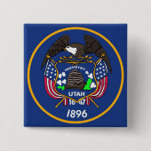 Button met vlag van Utah (Voorkant)