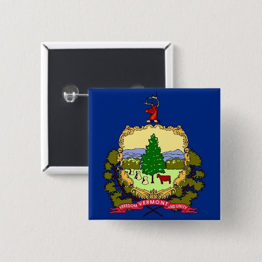 Button met Vlag van Vermont (Voorkant /achterkant)