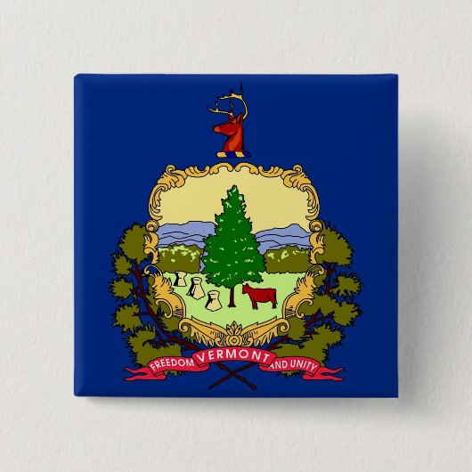 Button met Vlag van Vermont (Voorkant)