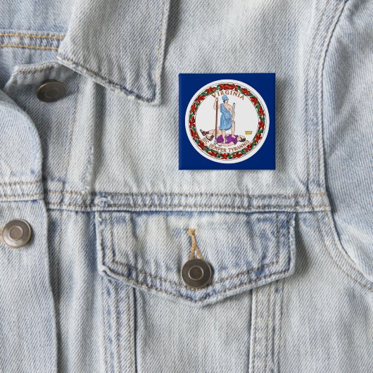 Button met vlag van Virginia (In situ)